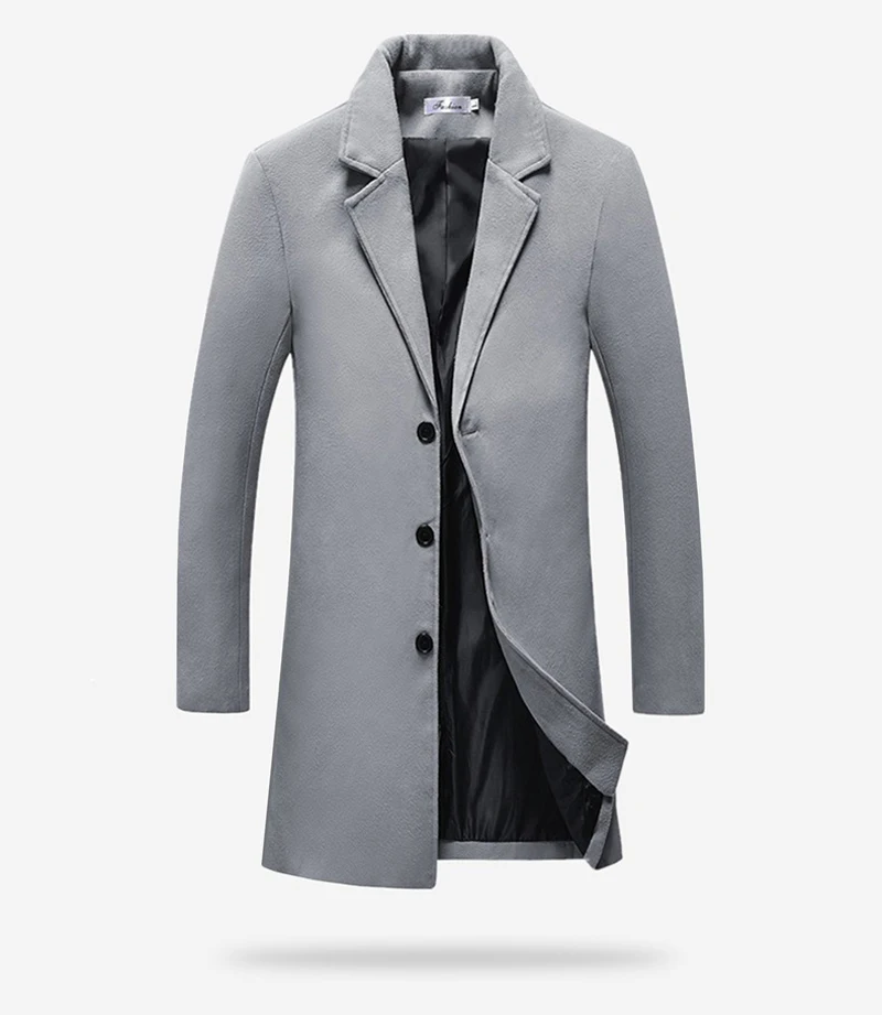 Мужское шерстяное пальто, зимнее черное длинное тонкое кашемировое пальто с отложным воротником, куртка monclaire, толстый теплый нежный мужской Тренч, Мужская акция