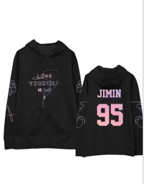 Kpop exo Bangtan/Свободная одежда с капюшоном и буквами для мальчиков, для мужчин и женщин, k-поп свитшоты - Цвет: JIMIN