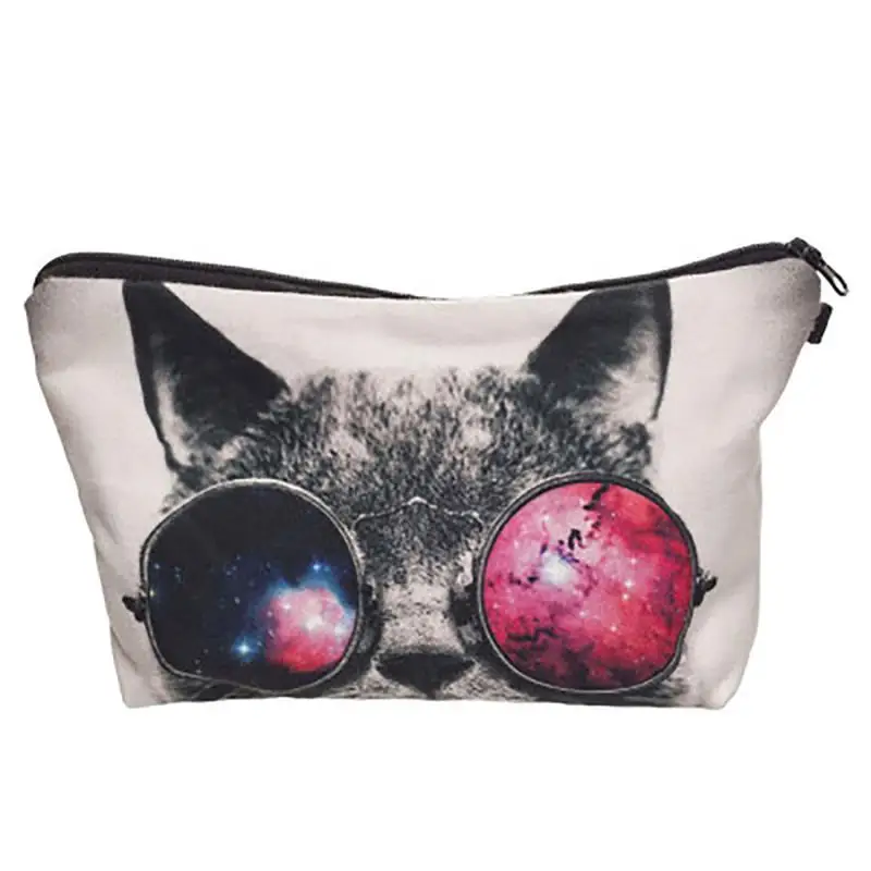 Cat 2 3D Pug Dog Print Long Money Bag for Women Wallets Credit Card Holder Females Kawaii Puppy Cat Panda Animal Printed Coin Pocket - Цвет: Cat 2