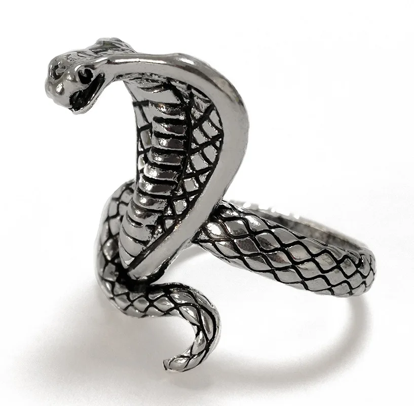 

Men Fashion Snake Shape Ring Black Bronze Vintage Silver Colour Heavy Metals Punk Rock Ring Animal Party Trendy Jewelry Gift