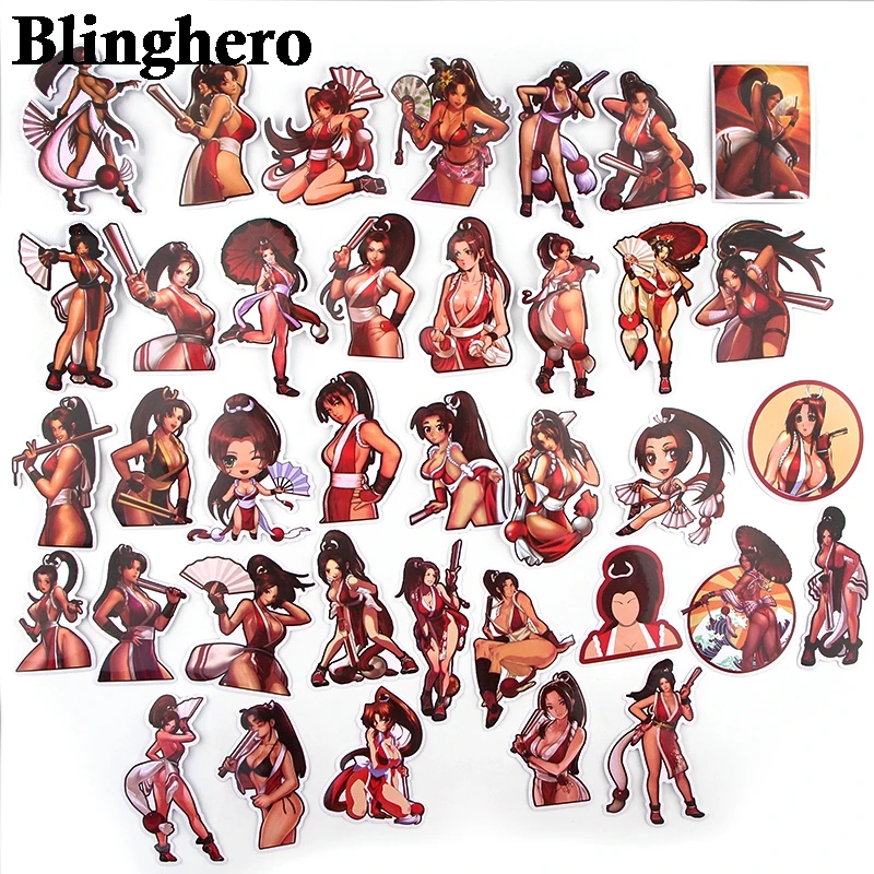 CA640 37 шт./компл. Mai Shiranui смешанные наклейки ноутбук скейтборд багаж Стайлинг наклейки-граффити сексуальные водонепроницаемые наклейки