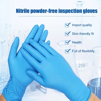 

100PCS Disposable Gloves High Quality Household Protective Nitrile Rubber Anti-Virus Gloves S/M/L/XL Optional