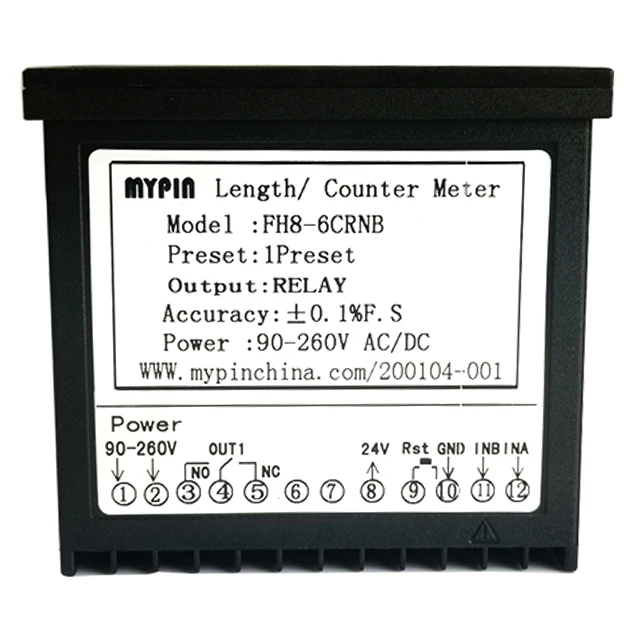 4 Digital Counter Length Counter Length Meter Multi-functional Intelligent 90-260V AC/DC Preset Relay Output, Size: 45, Black I491660