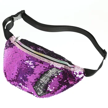 

Women Travel Waist Fanny PU Pack Holiday Money Belt Wallet Mermaid Glitter Bum Bag Pouch New Fashion