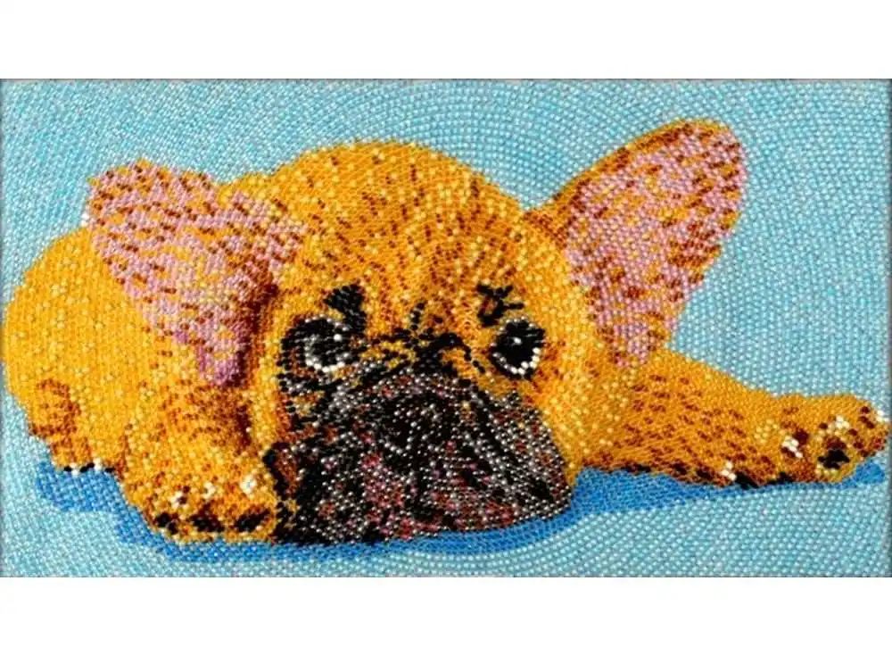 Set embroidery beaded &quotBulldog&quot 14 5x26 cm вышиваем в-74 beading pattern beads - Цена: 1 340,00 руб.