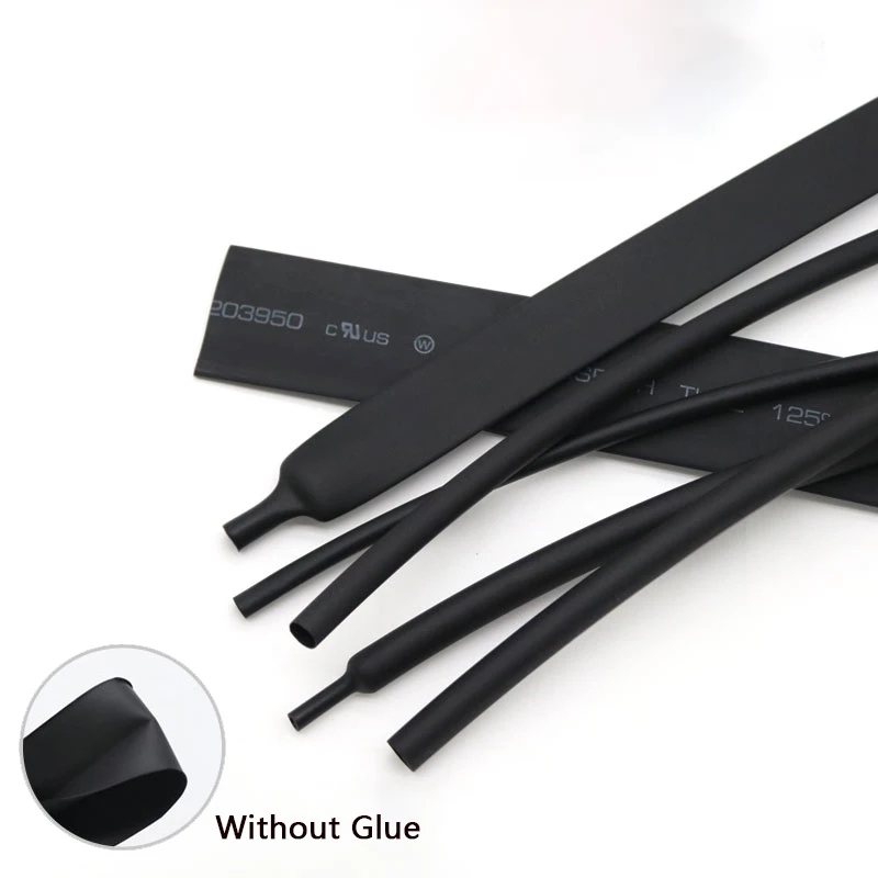 

1/2/3/5Meters 3:1 Shrink Black Heat Shrinkable Tube Without Glue Φ1.5 3 4.5 6mm to 50mm Insulated Sleeving Tubing