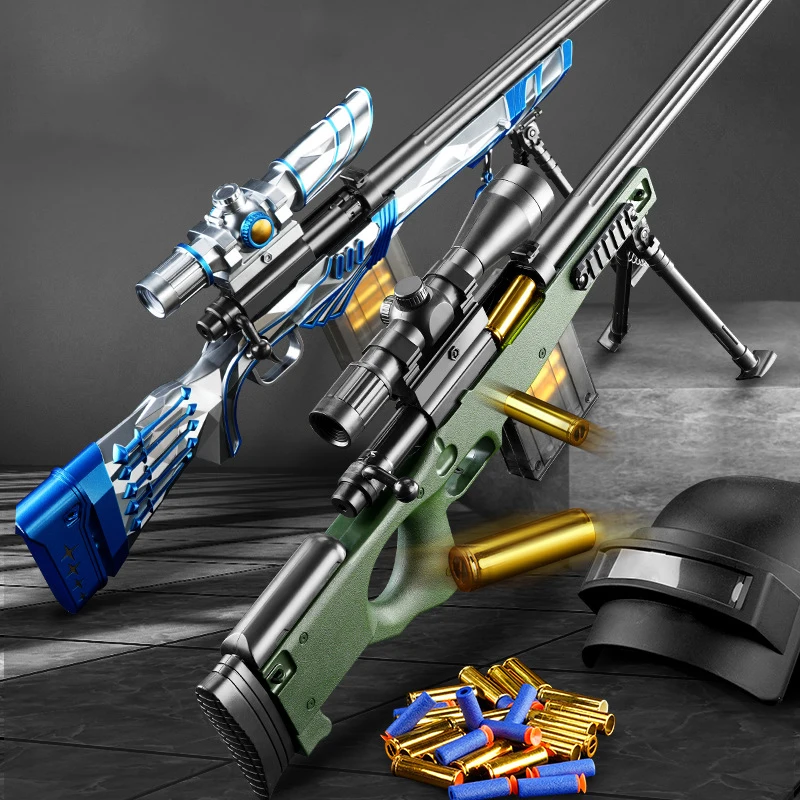 Simulation Sniper Gun Shell Throwing AWM Soft Bullet Toy EVA Weapon Armas Blaster For Boys CS Game | Игрушки и хобби
