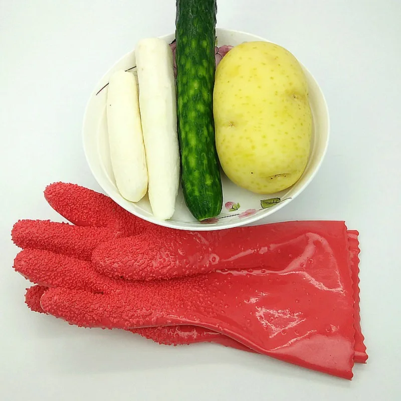Нескользящие многоразовые латексные кухонные чистящие инструменты перчатки для чистки овощей пилинг перчатки для картофеля пилинг овощные рыбные чешуи перчатки