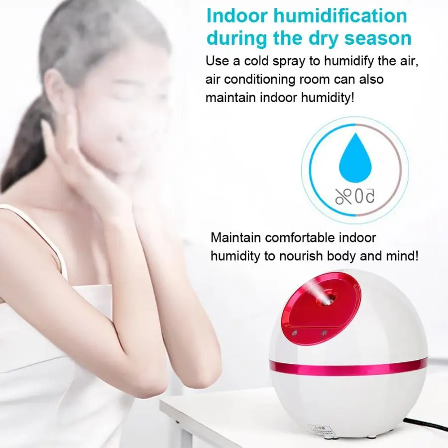 350ml Adjustable Facial Sprayer Hot Cold Warm Mist Nozzles Nano Ionic Facial Steamer Beauty Face Skin Care Tools EU Plug 220V