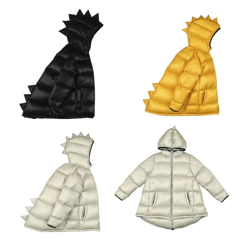 

ins popular childrendown jacket thickened medium long style dinosaur down kids down jacket duck down baby girl winter jacket