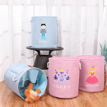 

Foldable Laundry Basket Drawstring Large Dirty Clothes Hamper Clothes Toy Storage Organizing Bag cartoon Linen Storage Basket