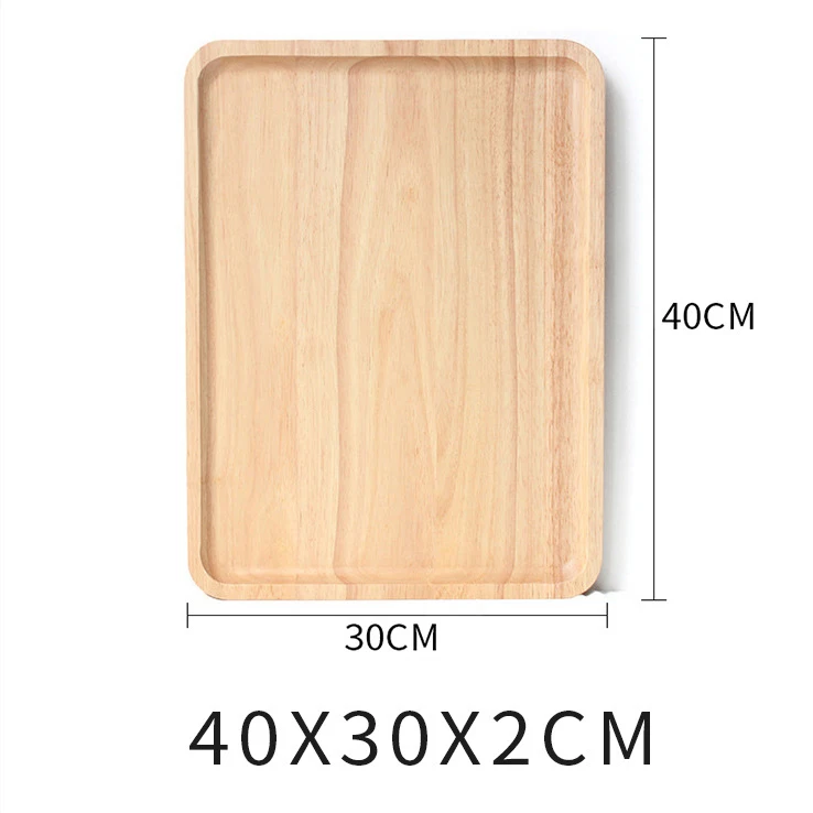 15 Rubber Wood Round Japanese Dinner Plate Rectangle Serving Tray Beef Steak Fruit Snack Tray Restaurant Food Cutlery Storage Plate - Цвет: 15