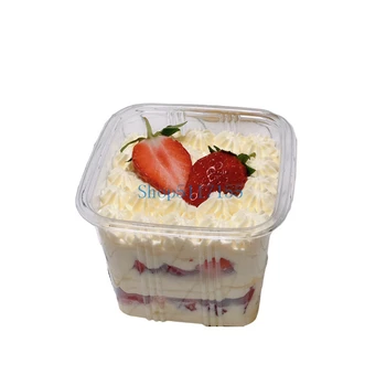 

350ML Disposable Clear Cake Box Container with Lid Cheese Ice Cream Fruit Mousse Packaging Box