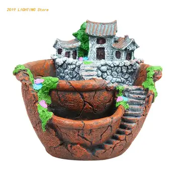

Mini House Figurines Resin Flower Pot For Herb Cacti Succulent Plants Planter Ho