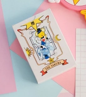 Японское аниме 1 комплект 54 шт. Косплей карты Captor Sakura с Клоу Карты Покер Волшебная Книга набор в коробке Опора подарочные игральные карты для детей - Цвет: Светло-желтый