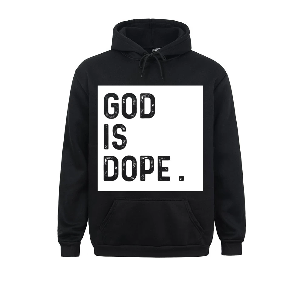 Sudadera con capucha de manga larga para hombre, deportiva masculina de estilo Hip Hop, con estampado divertido de Dios es DOPE, regalo de creality y fe en color blanco|Sudaderas con capucha