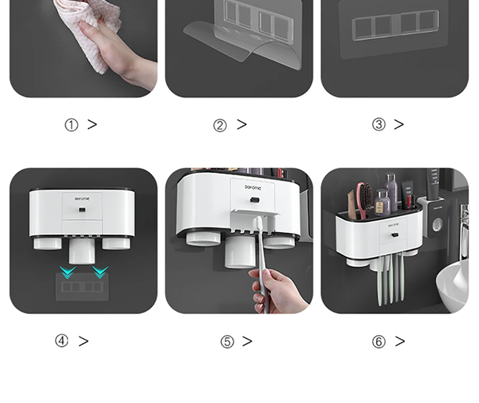 Креативный магнитный держатель для зубных щеток, наборы, автоматический дозатор для зубной пасты, соковыжималка, настенное крепление, аксессуары для ванной комнаты