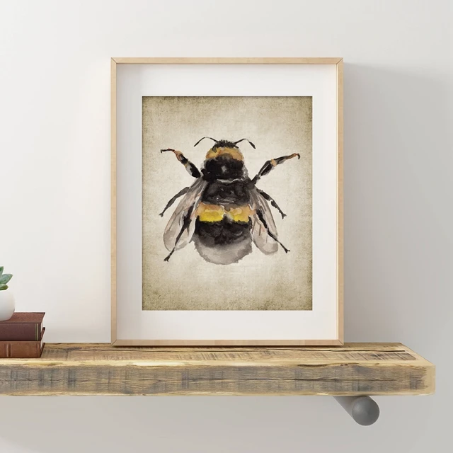 Watercolor Honey Bee Farmhouse Decor Png Graphic by