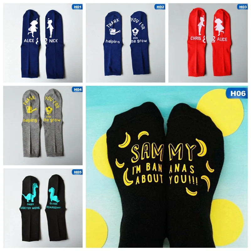 Носки для женщин и мужчин, асимметричные носки с надписью Happy, женские зимние хлопковые носки милые забавные носки для девочек, рождественский подарок, Calcetines Mujer