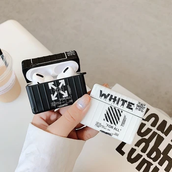 

Fashion Cool Street Letter case wireless Bluetooth Headphone case For airpods Pro stripe Cover Earphone Case For airpods 2 case