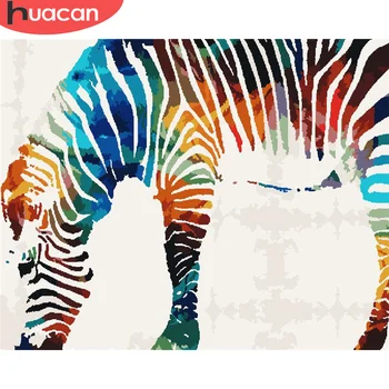 

HUACAN Paint By Number Zebra Drawing On Canvas Gift DIY Pictures By Numbers House Kits Hand Painted Painting Art Home Decor