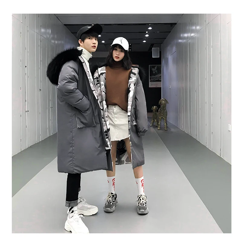 Solid Color Winter New Style Mid-length Casual Fashion Comfortable Loose-Fit with Cotton-padded Clothes Hooded with Model F