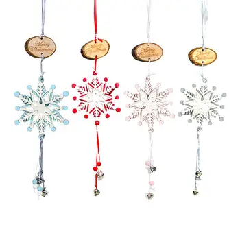

4pcs Pendant Creative Bell Christmas Tree Snow Craft Party Supplies Pendant Decor for Christmas