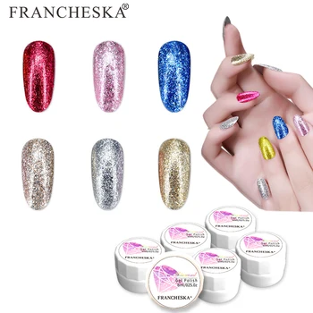 

Francheska glitter platinum gel nail glitter polish oje gellak semipermanente soak off unha Long-lasting bling lakiery hybrydowe