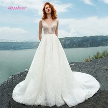 Шелковистая органза Vestido De Noiva simllle A-Line свадебное платье невесты Новое пикантное свадебное платье с v-образным вырезом и открытой спиной Robe de mariee