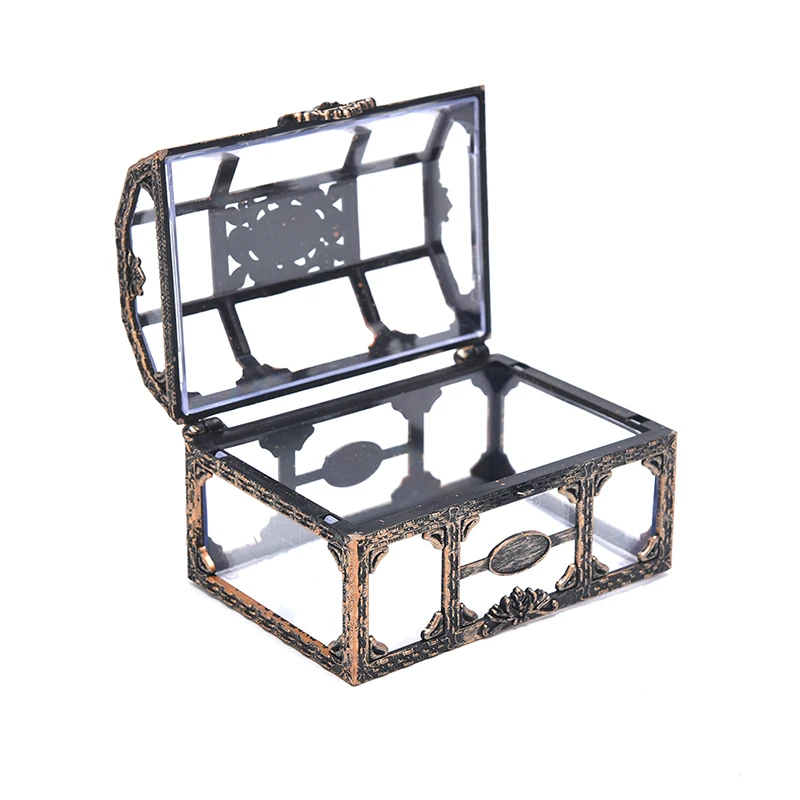 Plastic Money Container Storage Box Toys Transparent Pirate Anime Toys For Children Pirate Crystal Gem Treasure Box Toy Figures