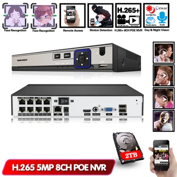 

Face Detection H.265 4CH 8CH 5MP PoE Network Video Recorder Surveillance PoE NVR For HD 5MP 1080P IP Camera PoE 802.3af ONVIF