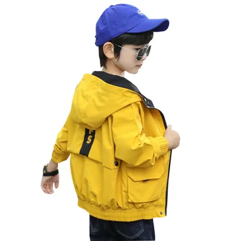 

Boys jacket spring and autumn new Korean version of color matching tooling uniforms in children's jackets
