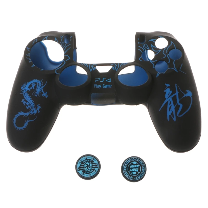 

Chinese Characters Silicone Gamepad Case + Joystick Kit For PS4 Controller 203A