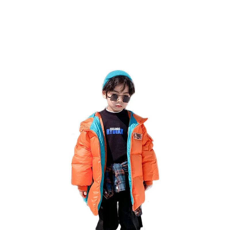 

Male Baby down Jacket 2019 Winter New Style Korean-style Big Virgin Boy Thick Warm Cotton-padded Clothes down Feather Jacket