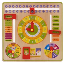 Популярная детская деревянная игрушка для обучения детей, развивающие многофункциональные откидные деревянные счеты, часы для детей, развивающие игрушки, подарок