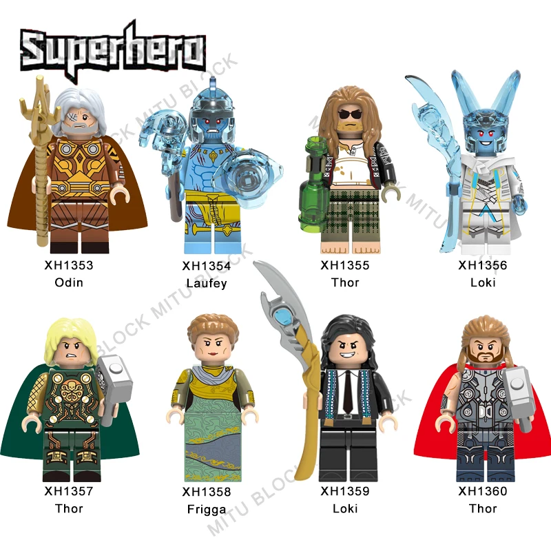 SET SUPER HERO LOKI MARVEL LEGO Moc MR GOLD C3P0 BRICKS