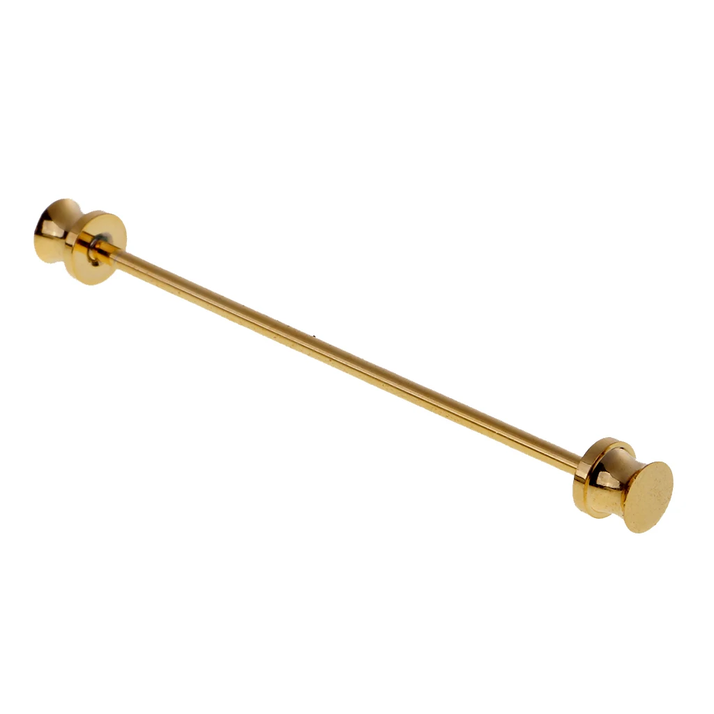 2 Pieces Gold Tone Pin Round Barbell Collar Tie Clip Bar Necktie Tie Pin Barbell Screw On End
