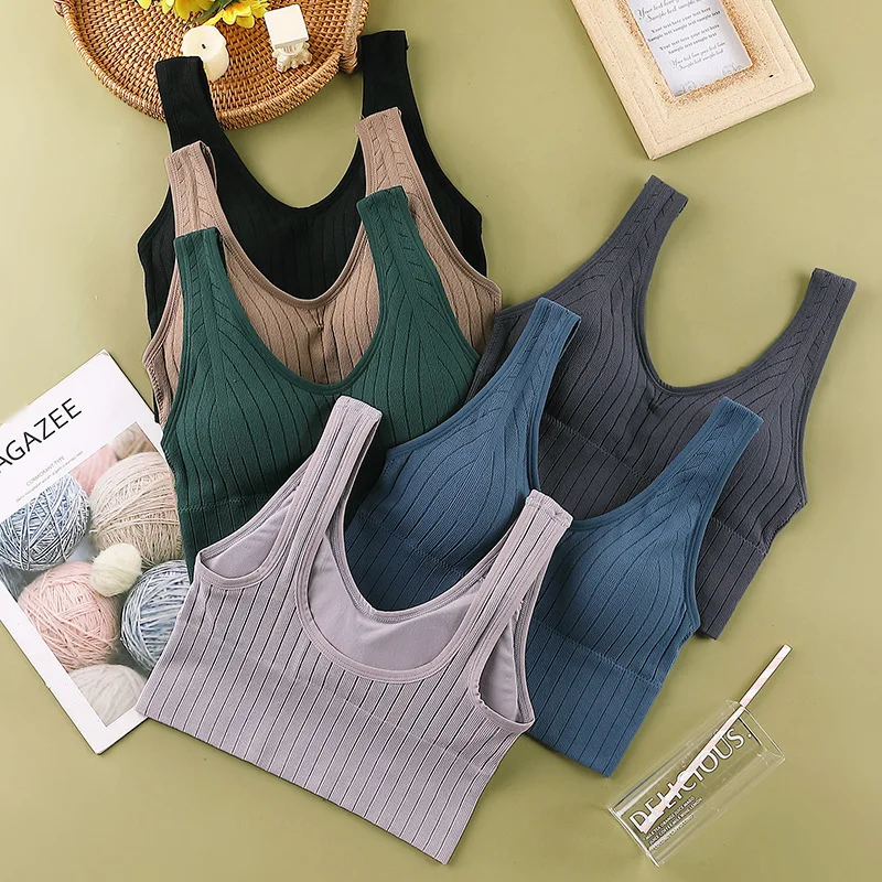 Women Tube Top Sexy Crop Top Women Bra Seamless Sports Bra Streetwear Sleeveless Crop Camis Summer Tops Bandeau Basic Tank