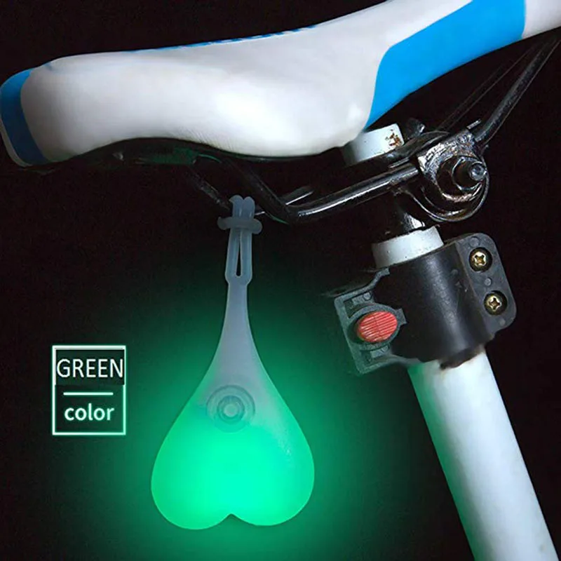 Подвеска к велосипеду хвост силиконовый свет креативный велосипед водонепроницаемый ночной незаменимый светодиодный красный световая сигнализация для велосипеда спинка сиденья яйцо лампа - Цвет: Green