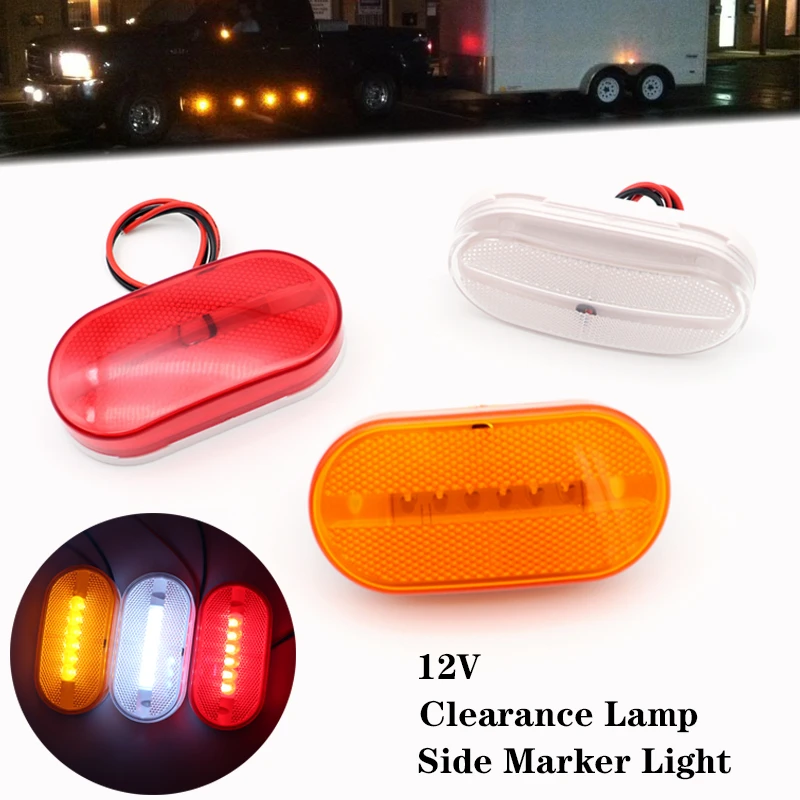 12v 6led Side Marker Light Clearance Rear Light Indicator Turn Signal
