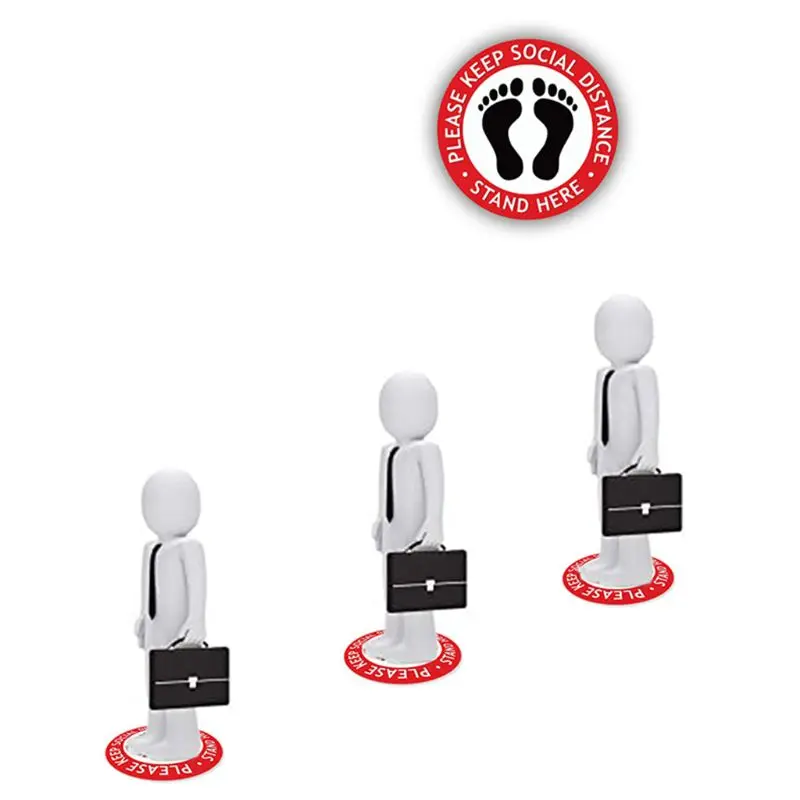 

Round Waiting In Line Sticker Social Distance Keeping Safety Floor Sign People Gathering Control Adhesive Paster