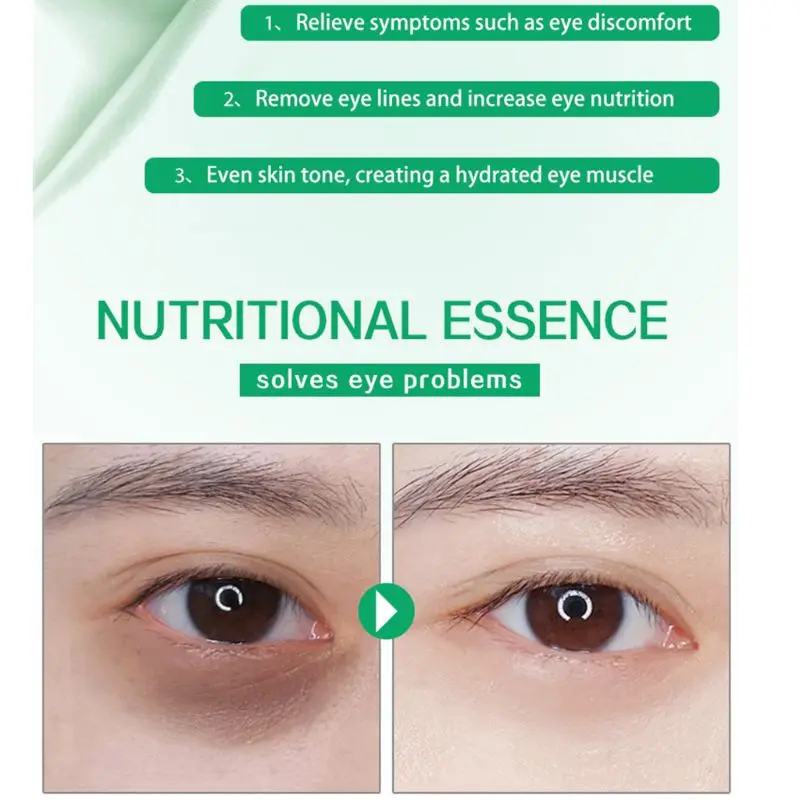 2Pcs/Pair Green Seaweed Firming Eye Mask Anti Dark Circles Eyelid Patches Tighten Moisturizing Anti-Aging Fine Lines Pads Gel