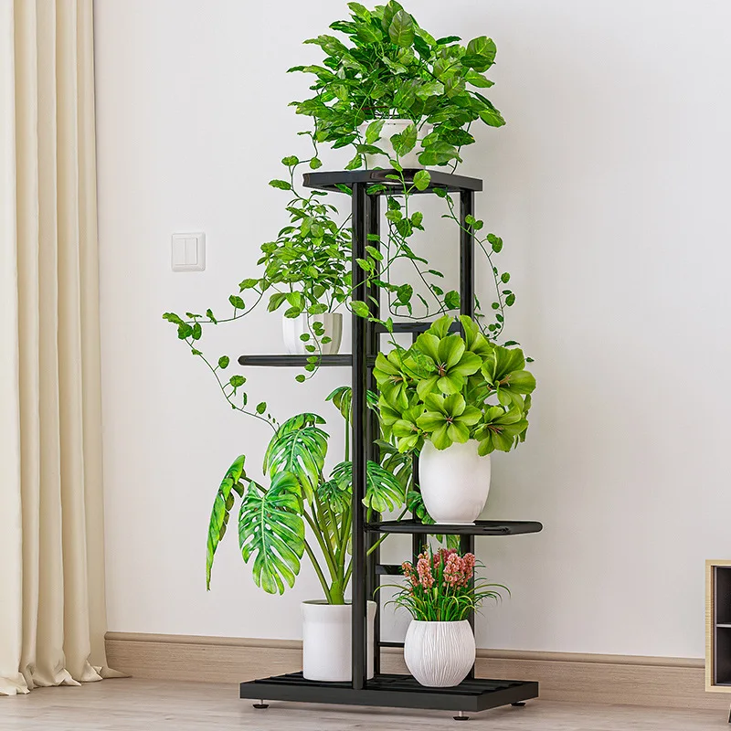 4Tier Metal Potted Plant Stand Flower Pot Flower Display Rack Plant Holder Shelf for Indoor Living Room Balcony Decoration