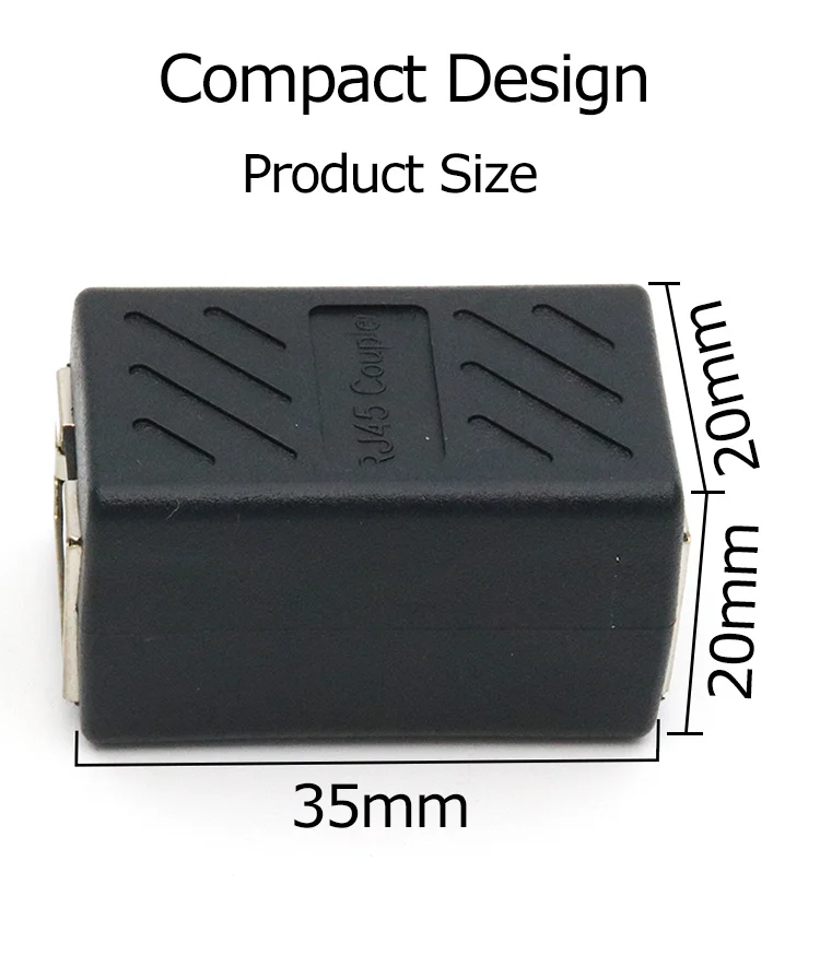 Xintylink RJ45-Stecker RG45 CAT6 CAT5e Doppel-Ethernet-Kabeladapter RG RJ 45 Netzwerk-Verlängerung STP LAN-Buchse – Detail 8
