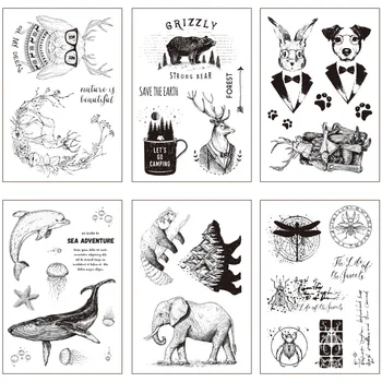 

Cute Cartoon Animals Clear Stamps Transparent Silicone Seal for DIY Scrapbooking Photo Album Card Making Decoration Supplies