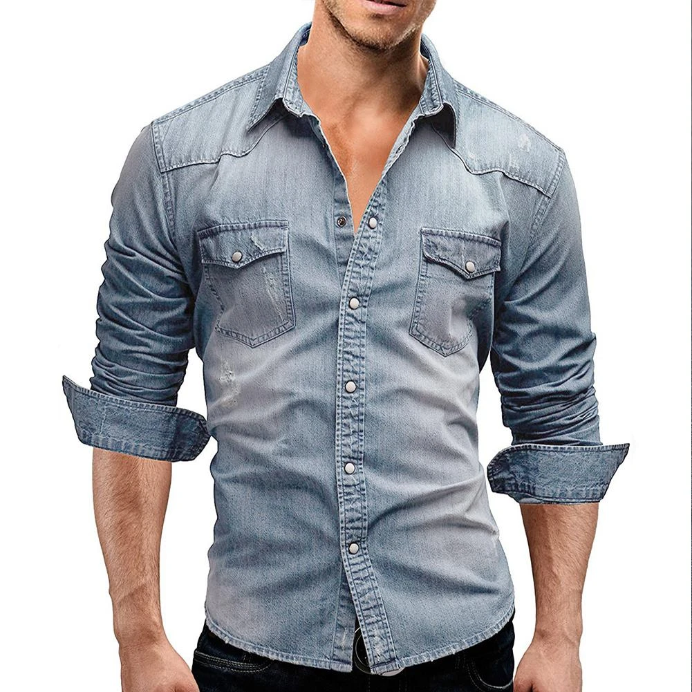 Grey colour denim shirt Clearance