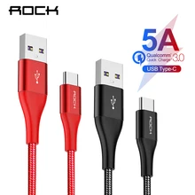Rock USB Typ C Kabel für Samsung S10 S9 5A Schnelle USB Lade Typ-C Ladegerät Datenkabel für redmi hinweis 8 pro USB-C Cabo Draht