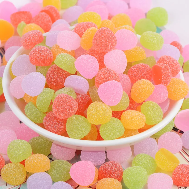 50Pcs Mini Simulation Fake Candy Flatback Resin Cabochon for Scrapbooking DIY DollHouse Accessories
