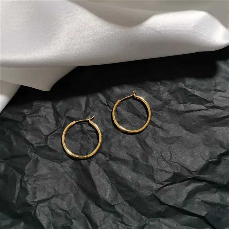AOMU Classic Minimalist Metal Gold Multi Size Hollow Round Geometric Loop Hoop Earrings for Bohemia Women Gifts Jewelry серьги