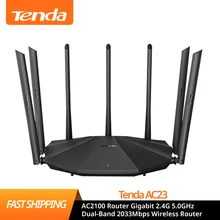 Tenda AC23 AC2100 Router Gigabit 2.4G 5.0GHz Dual-Band 2033Mbps Wireless Router Wifi Repeater with 7 High Gain Antennas Wider